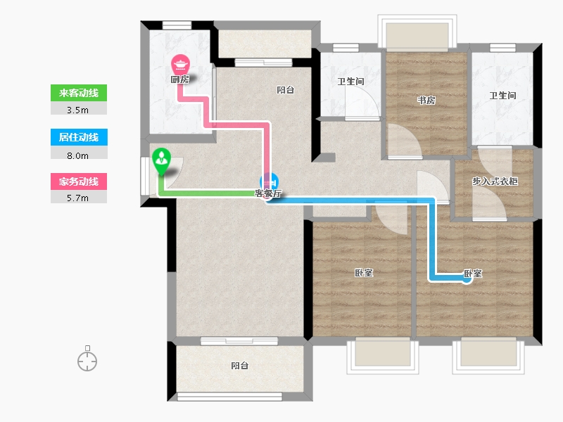 湖北省-武汉市-武地融创金麟壹号-93.21-户型库-动静线