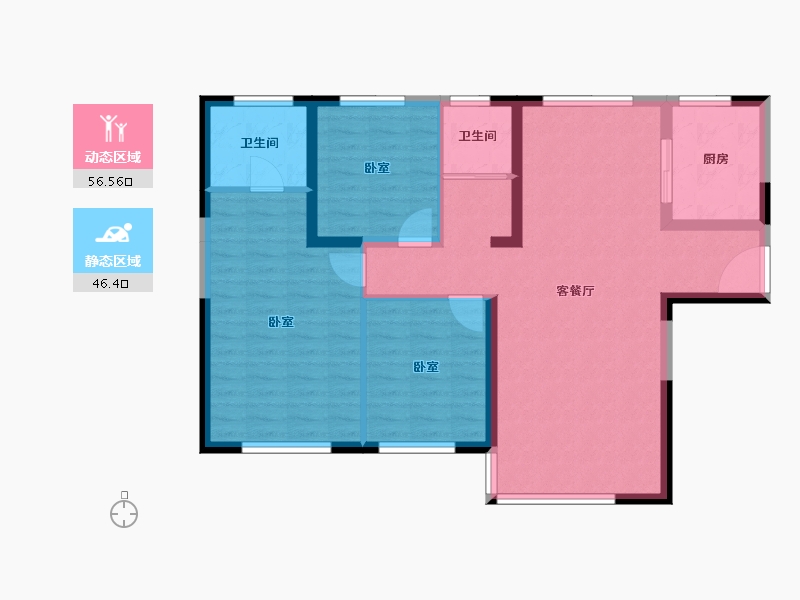 青海省-西宁市-香格里拉-92.81-户型库-动静分区