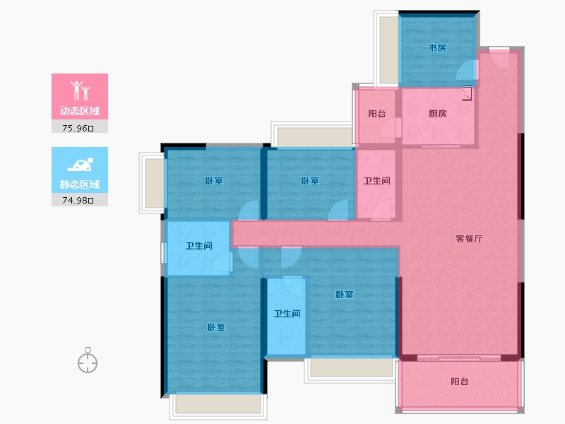 广东省-清远市-恒福山湖峰境-136.31-户型库-动静分区