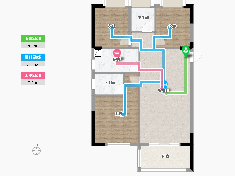 湖南省-长沙市-中南国际眼镜城-81.67-户型库-动静线