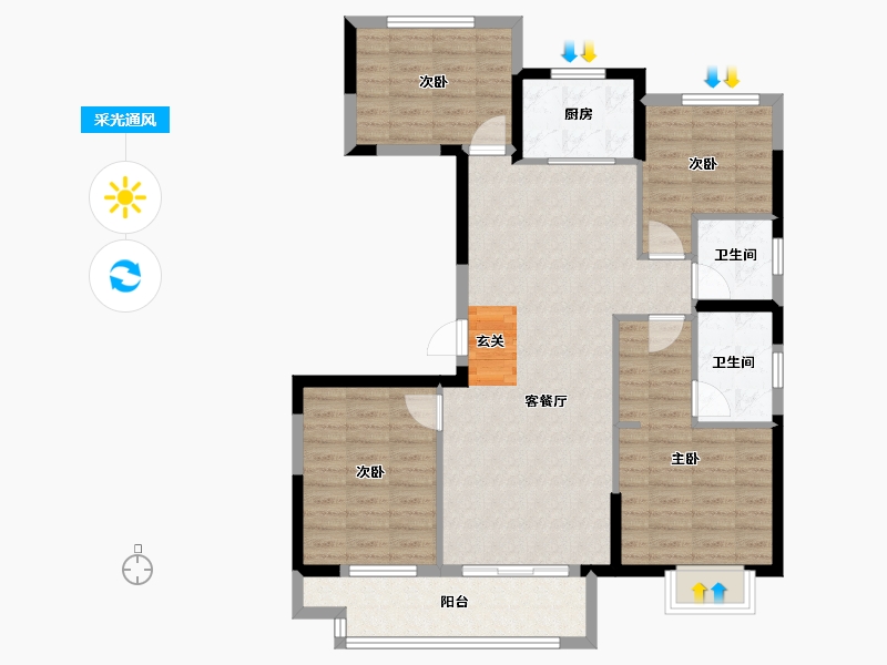 福建省-福州市-融信澜宸-99.99-户型库-采光通风