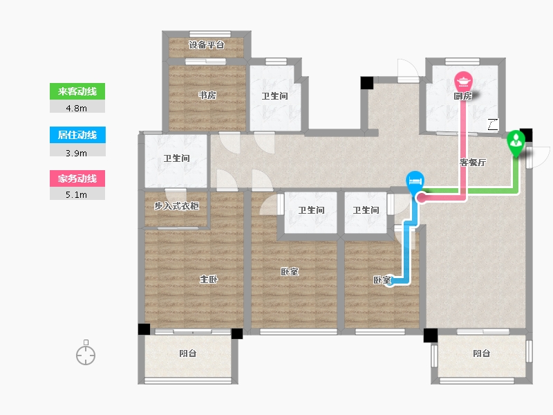 浙江省-嘉兴市-吉翔·东郡-127.86-户型库-动静线