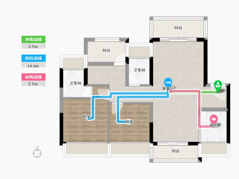 广东省-广州市-时光樾-75.01-户型库-动静线