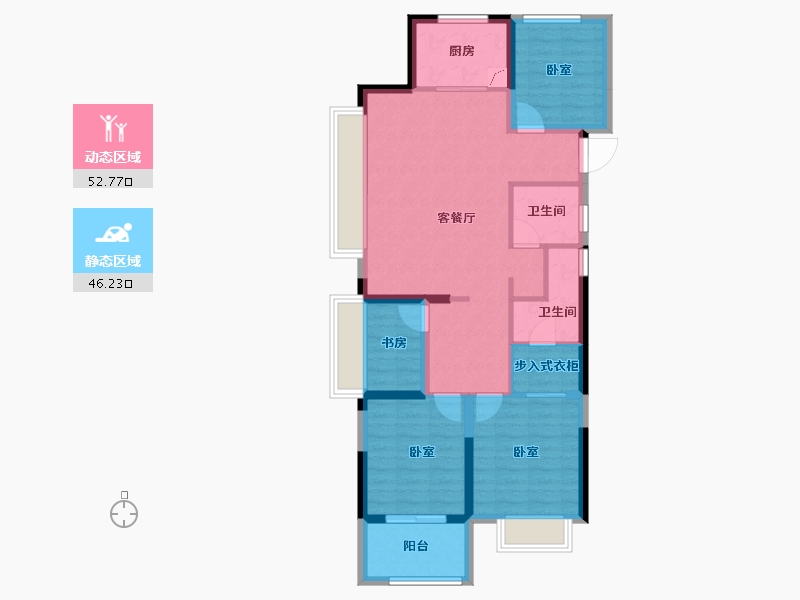 湖南省-岳阳市-祥生•金麟府-87.84-户型库-动静分区