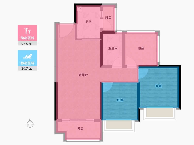 广东省-深圳市-金裕星河丹堤-68.41-户型库-动静分区