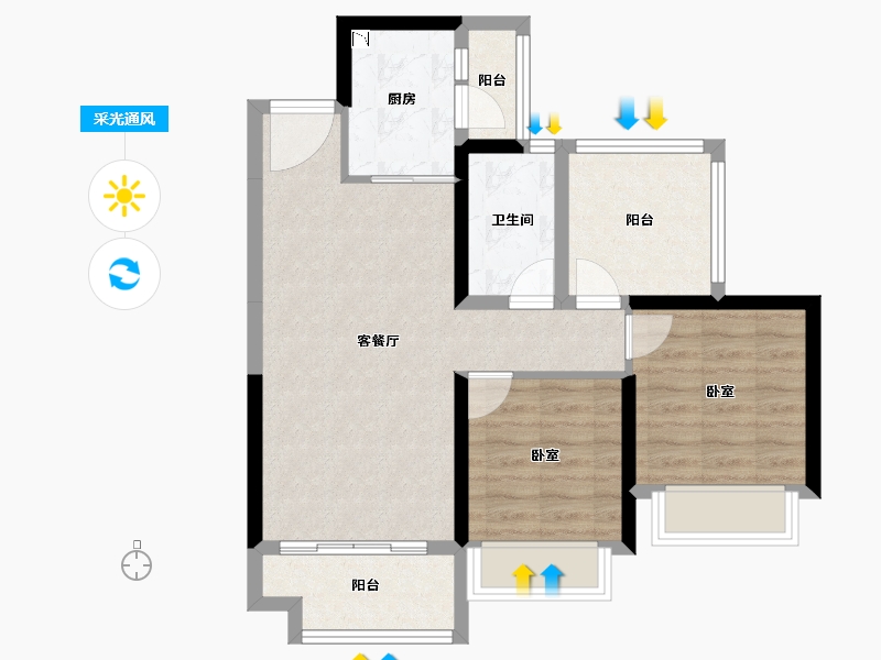 广东省-深圳市-金裕星河丹堤-68.41-户型库-采光通风