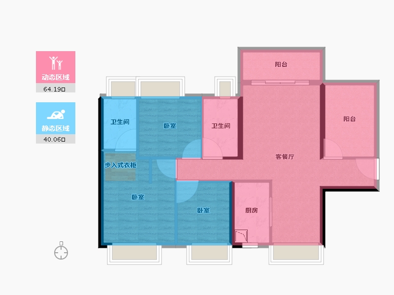 广东省-广州市-保利和悦江山-93.55-户型库-动静分区