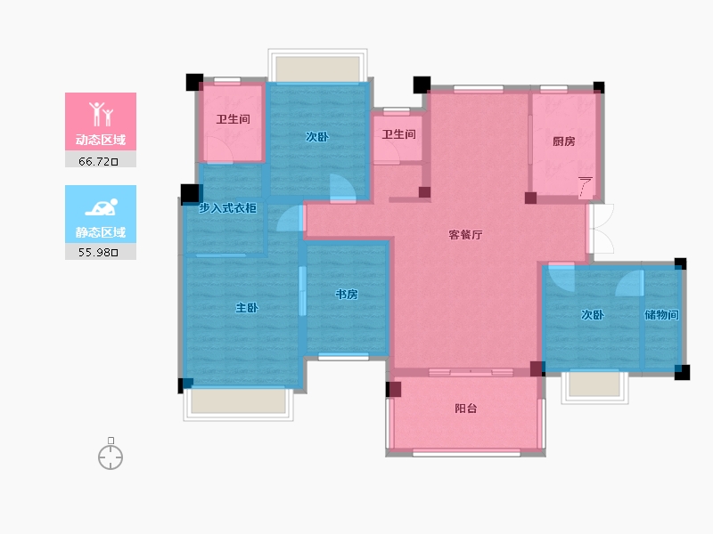 湖南省-常德市-临澧国宾府-108.52-户型库-动静分区