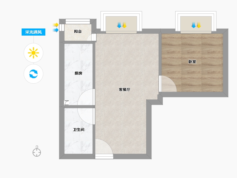 广东省-阳江市-文华新天地广场-33.29-户型库-采光通风