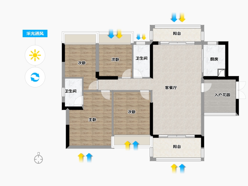 广东省-湛江市-樟树湾金樟水岸-108.00-户型库-采光通风