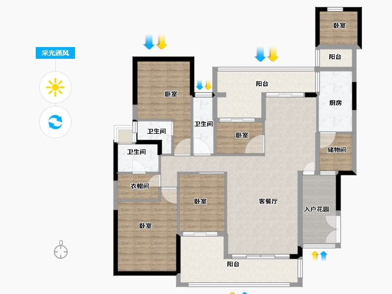 广东省-广州市-科城山庄·峻森园-149.00-户型库-采光通风