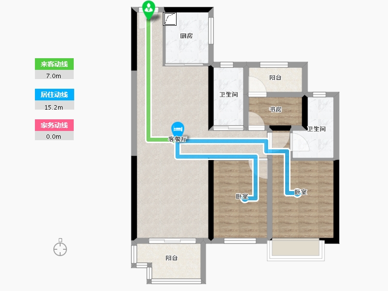 湖南省-郴州市-郴州中梁首府-83.99-户型库-动静线