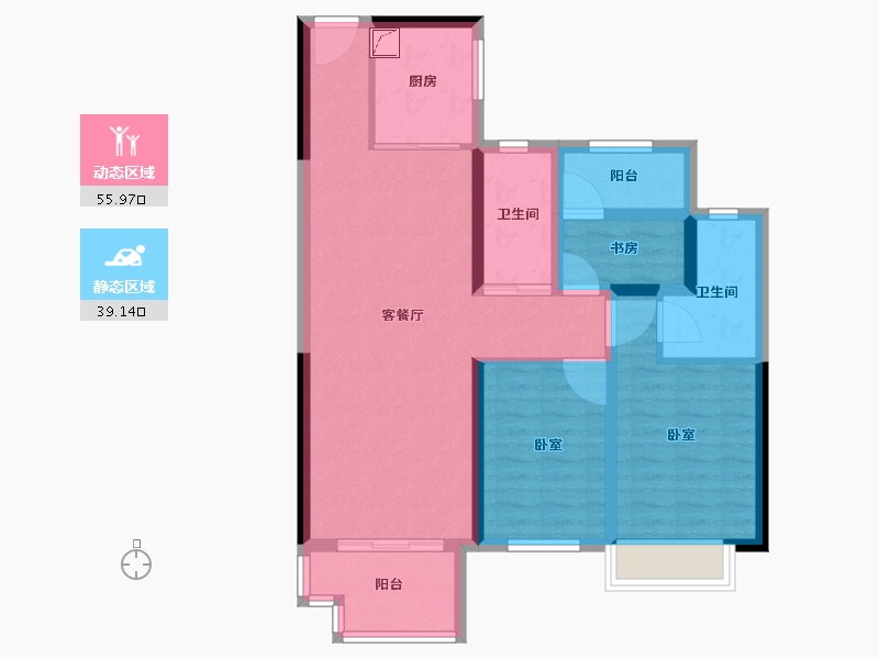 湖南省-郴州市-郴州中梁首府-83.99-户型库-动静分区