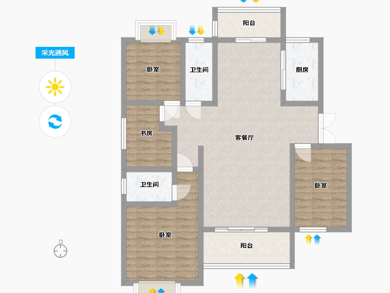 湖南省-郴州市-丽景华庭-105.61-户型库-采光通风