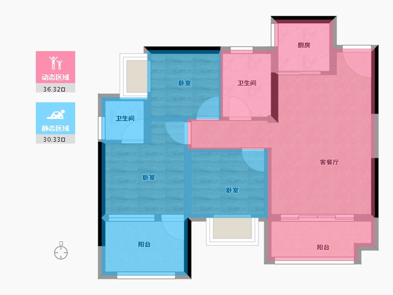 广东省-深圳市-星河荣御三期-58.30-户型库-动静分区