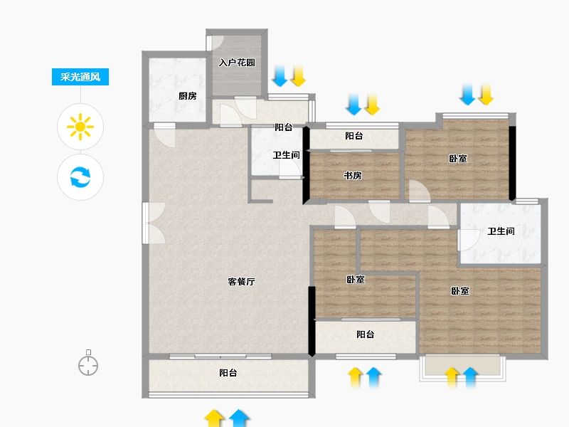 福建省-莆田市-新光·皇庭水岸-146.15-户型库-采光通风