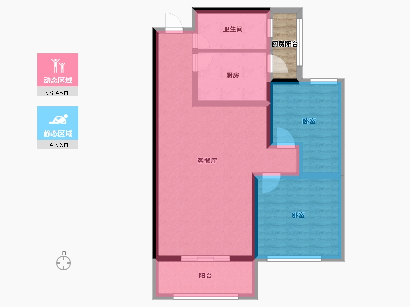 陕西省-西安市-万科荣华金域名城-76.97-户型库-动静分区