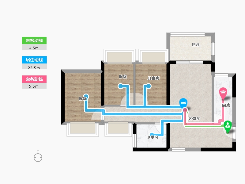 广东省-深圳市-中海阳光橡树园-63.01-户型库-动静线