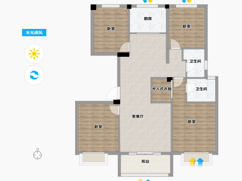 湖南省-岳阳市-祥生•金麟府-114.86-户型库-采光通风