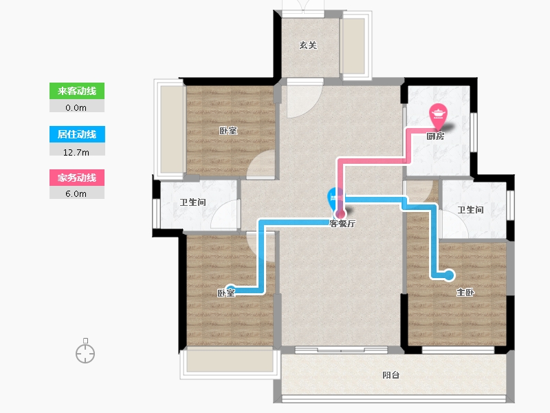 湖南省-娄底市-宁邦中心二期公园里-102.00-户型库-动静线