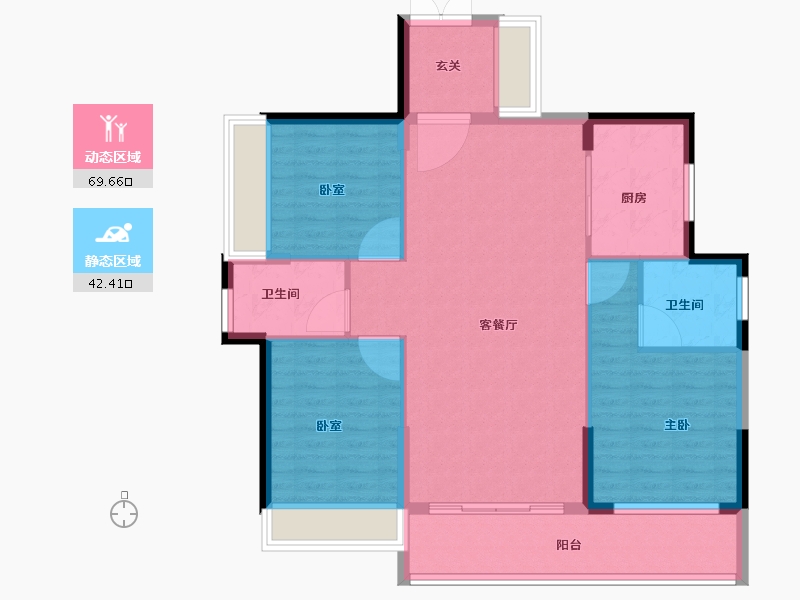 湖南省-娄底市-宁邦中心二期公园里-102.00-户型库-动静分区