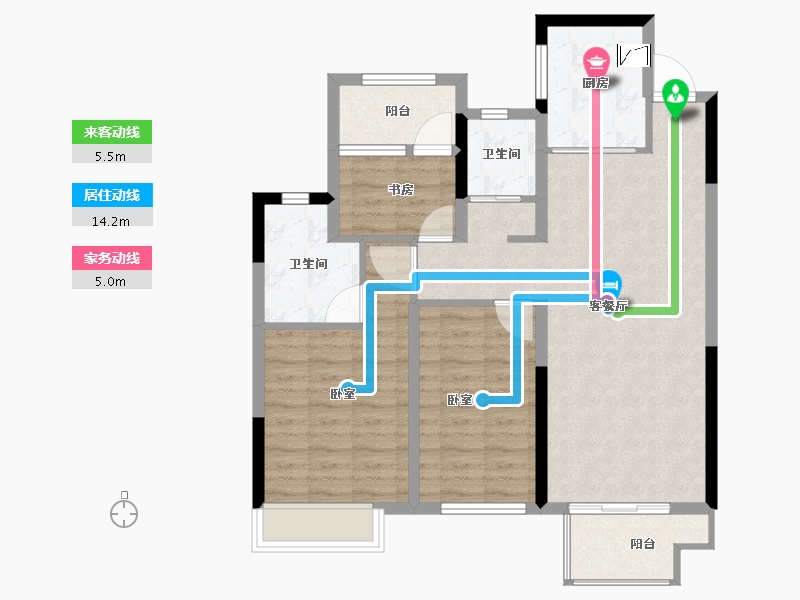 湖南省-郴州市-郴州中梁首府-85.99-户型库-动静线