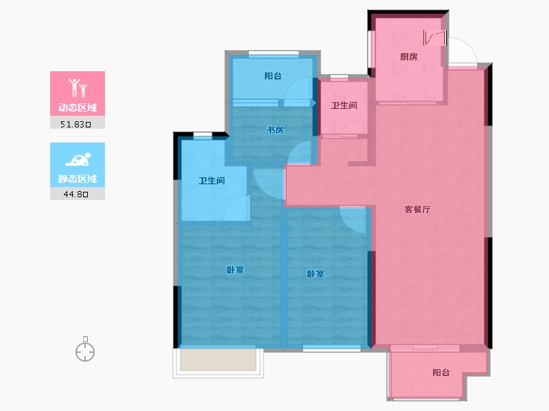 湖南省-郴州市-郴州中梁首府-85.99-户型库-动静分区