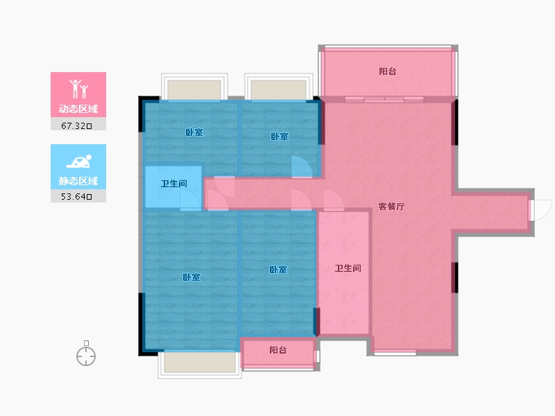 湖南省-郴州市-橙香家园-109.56-户型库-动静分区