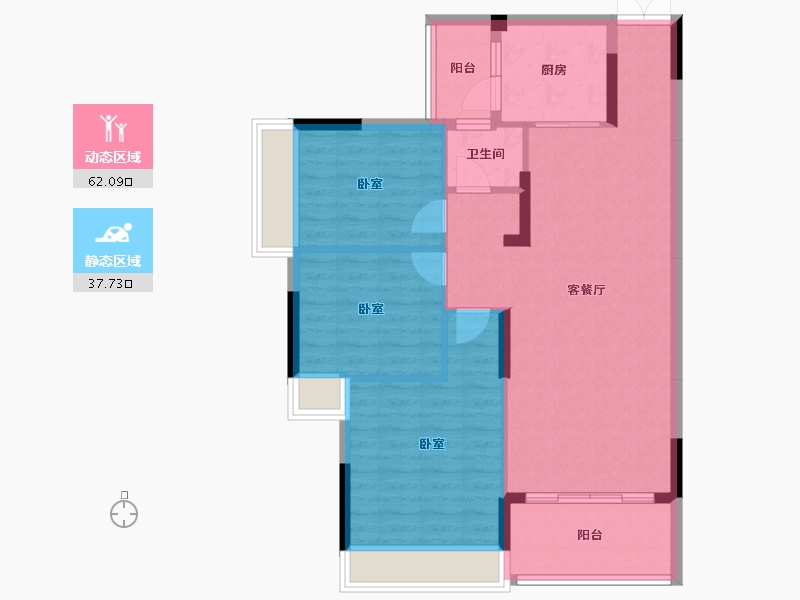 湖南省-岳阳市-九岳山语湖-90.42-户型库-动静分区