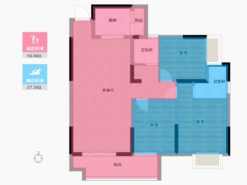 湖南省-郴州市-九悦城-83.98-户型库-动静分区