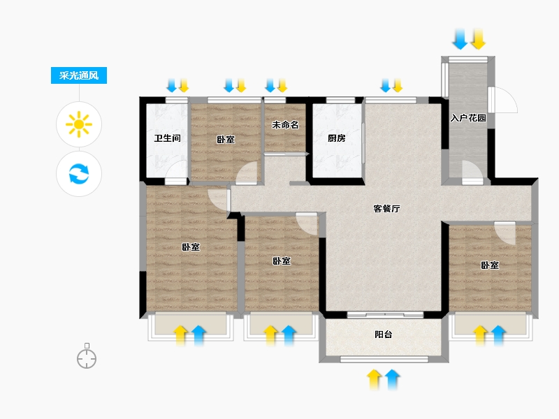 青海省-西宁市-平安碧桂园-106.09-户型库-采光通风