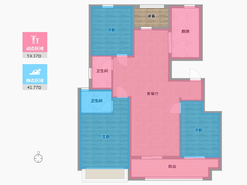 河南省-周口市-希尔顿逸林府-94.00-户型库-动静分区