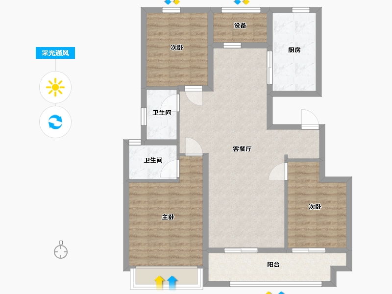 河南省-周口市-希尔顿逸林府-94.00-户型库-采光通风