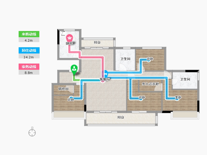 浙江省-嘉兴市-正黄翡翠合院-140.01-户型库-动静线