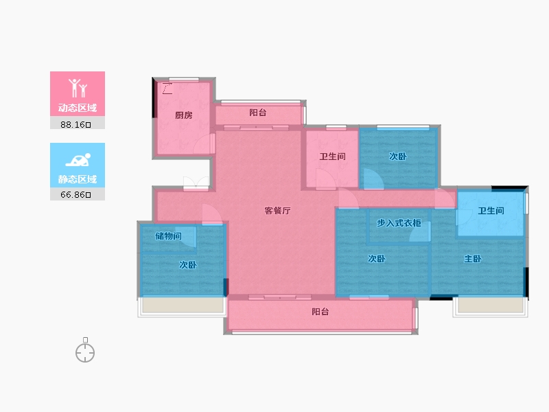 浙江省-嘉兴市-正黄翡翠合院-140.01-户型库-动静分区