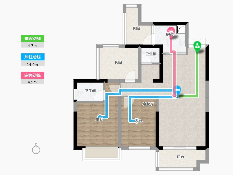 湖南省-长沙市-中南国际眼镜城-74.95-户型库-动静线