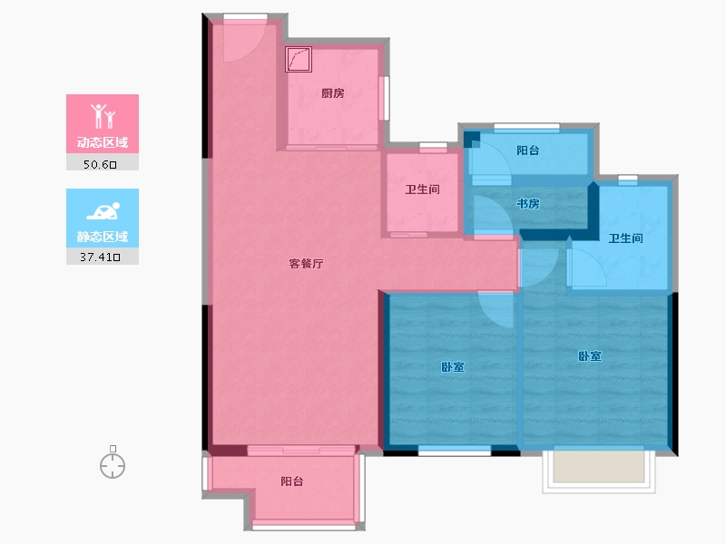 湖南省-郴州市-郴州中梁首府-78.00-户型库-动静分区