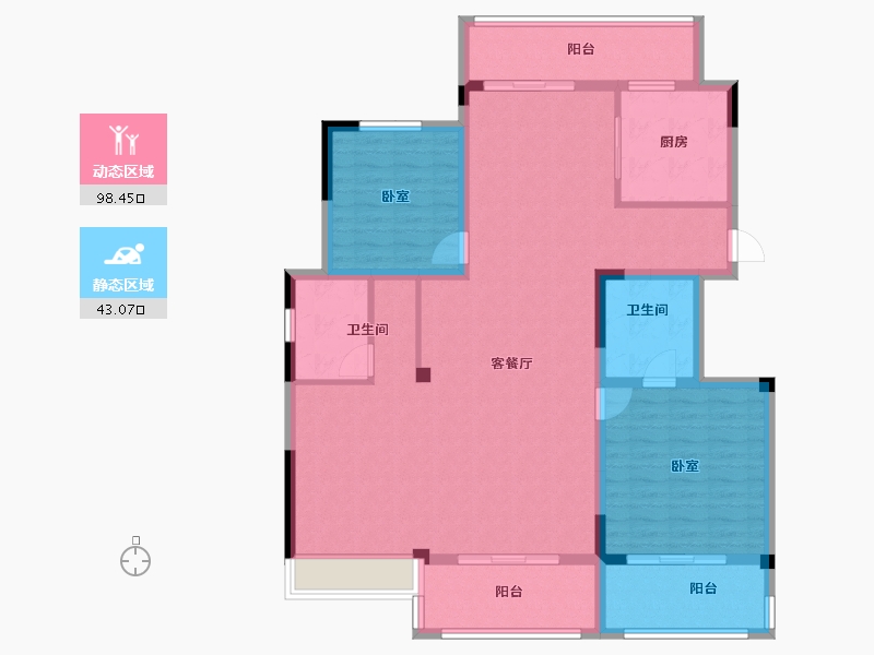 湖南省-岳阳市-保利·中央公园-127.77-户型库-动静分区