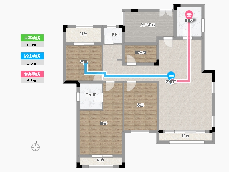 湖南省-长沙市-房聚云台府-121.07-户型库-动静线