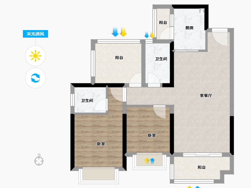 广东省-深圳市-金裕星河丹堤-76.29-户型库-采光通风