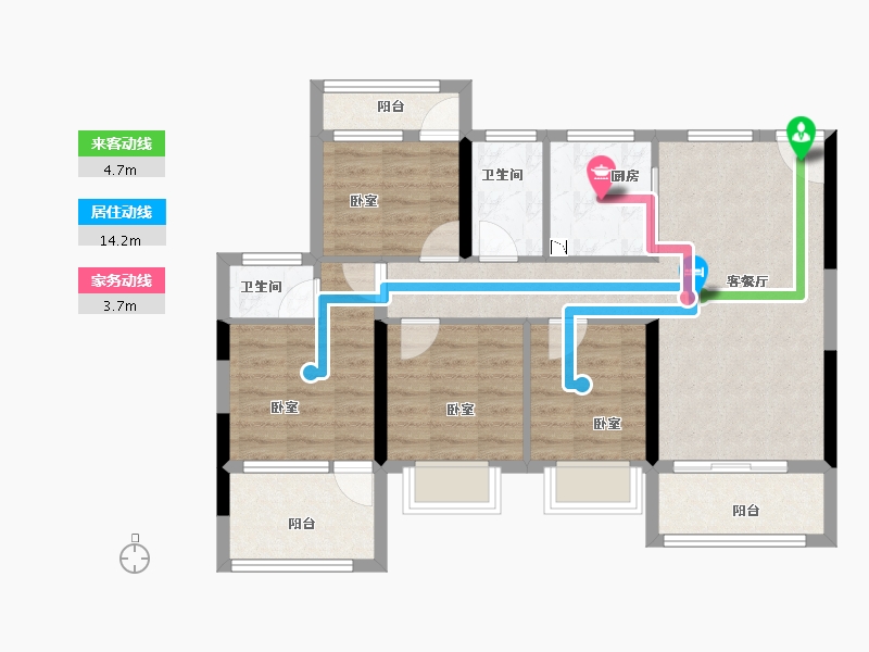 广东省-深圳市-星河荣御三期-81.72-户型库-动静线