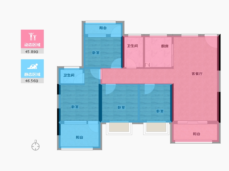 广东省-深圳市-星河荣御三期-81.72-户型库-动静分区