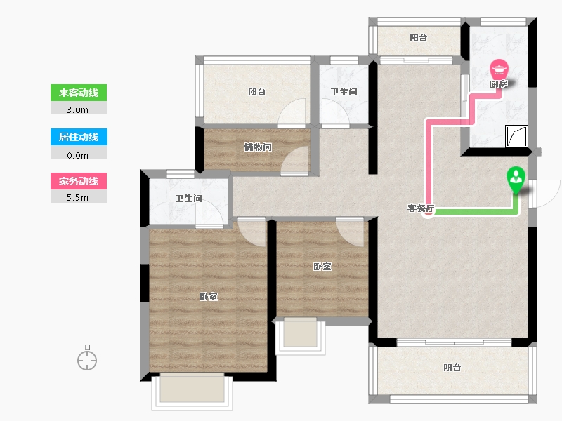 湖南省-岳阳市-中建·嘉和城-85.94-户型库-动静线