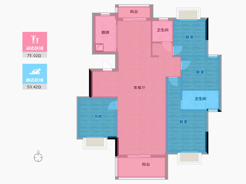 湖北省-武汉市-武地融创锦上公馆-114.00-户型库-动静分区