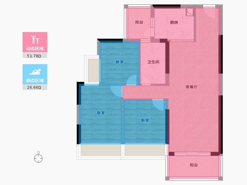 广东省-清远市-恒福山湖峰境-69.32-户型库-动静分区