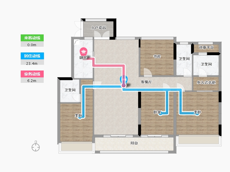 浙江省-嘉兴市-绿城华景川澜园-135.44-户型库-动静线