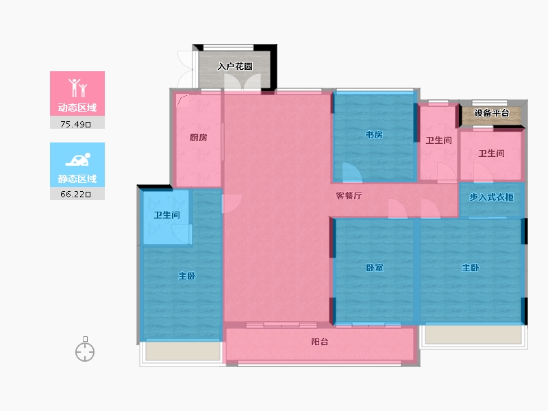 浙江省-嘉兴市-绿城华景川澜园-135.44-户型库-动静分区