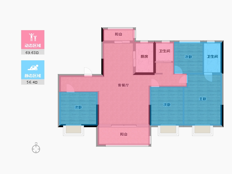 河南省-周口市-碧桂园城市之光二期天悦-114.00-户型库-动静分区