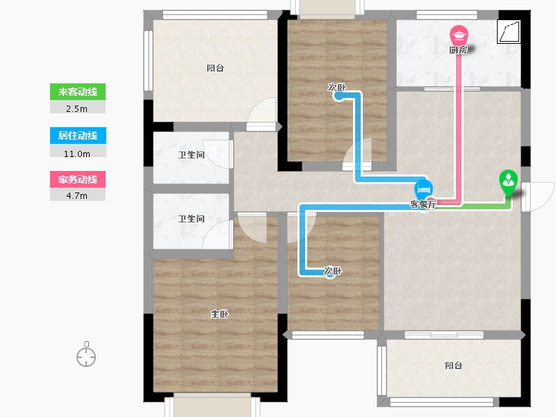 湖南省-长沙市-中南国际眼镜城-88.15-户型库-动静线