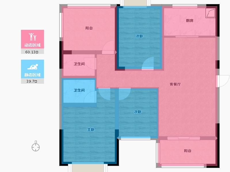 湖南省-长沙市-中南国际眼镜城-88.15-户型库-动静分区